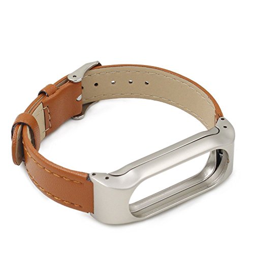 iMounTop Xiaomi Mi Band 2 Ersatz Leder Armband Bracelet Schnalle mit Klammer Clasp für Xiaomi Mi Band 2 OLED-Schirm-Noten-Mi Band 2 Armband Smart-Armband (Mi Band Version 2.0)( Hinweis: den Tracker nicht umfassen)