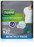 Depend Comfort Protect Incontinence Pants for Men, Large/Extra-Large - 27 Pants