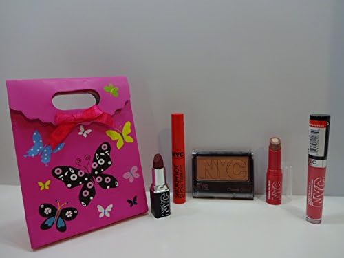Cyber Monday Sale ~ 5pc NYC Make Up Beauty Gift Box ~Lipstick, Lipgloss, Lip Balm, Mascara, Cheek Glow Blush &amp; Lipstick Gift Set