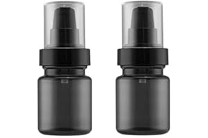ASTRQLE 2 flaconi da 100 ml in plastica da viaggio per lozioni a tenuta stagna, mini dispenser di sapone cosmetico, crema, fiale con pompa nera, per shampoo e miscele di oli essenziali (grigio)