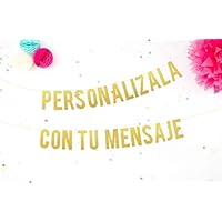Guirnalda Personalizada con nombre o tu Mensaje para Bodas, Fiestas, Bebé y Despedidas de Soltera Cartel letras doradas con tu mensaje perfecto para cualquier celebración