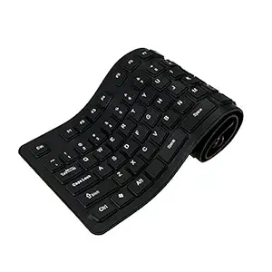 Decdeal 108 Keys USB Silicone Flexible Foldable Keyboard Waterproof Dustproof USB Silent Keys for Laptop Desktop Keyboard