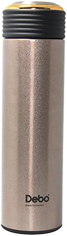 Debo Stainless Steel Vacuum Travel Water/Coffee Mug Bottle, Double Walled Insulated Drinking Flask, Sports Hiking Camping Running Water Bottle Mug, 500ml,Gold