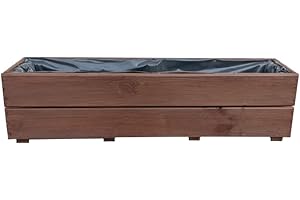 ‎FKL DESIGN HOME DECO FKL Pflanzkasten aus Holz Pflanzkübel Kübel Kasten Garten Terrasse fertig montiert D27 (Palisander, 90 cm)