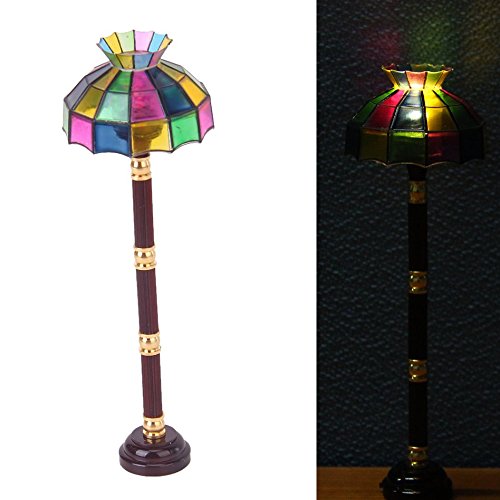 Preisvergleich Produktbild SODIAL(R) 1 / 12 Puppenhaus Miniatur LED Lichtschalter Stehleuchte Drahtlos betrieben