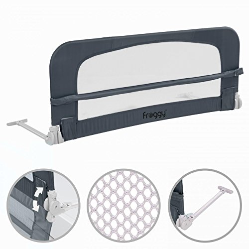 Preisvergleich Produktbild Bettgitter 100 cm Bettschutzgitter Kinderbettgitter Babybettgitter Gitter Kinderbett Fallschutz Bett Darkgrey