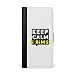 Produktbild licaso Note 8 Faltbare Kunstleder Hülle in Schwarz mit Keep Calm I BIMS Klappbare Leder Handy Hülle mit Magnetverschluss - 2in1 Smartphone Flip Case & Brieftasche Portemonnaie Zubehör