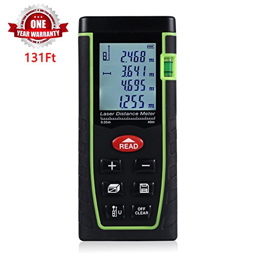 Preisvergleich Produktbild Laser Entfernungsmesser Distanzmesser Tragbar Distanzmessgerät von ZANTEC, Messbreich 0,05~40m / ±2mm mit LCD Hintergrundbeleuchtung, Staub- und Spritzwasserschutz IP 54, Batterie enthalten