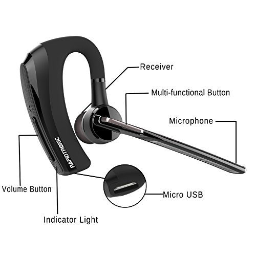 Bluetooth Headset, Rapidtronic V4.1 Wireless Bluetooth Headset Universal Bluetooth Headset einseitiges Bluetooth Headset mit Mikrofon fÃ¼r Handy Smartphones,Android, PC und andere Bluetooth GerÃ¤te