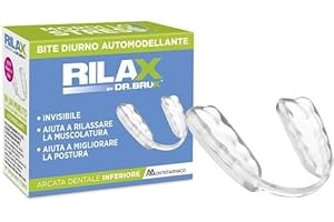 MONTEFARMACO Dr. Brux Bite Dentale in caso di Bruxismo - Bite da Giorno per Arcata Inferiore Automodellante, quasi Invisibile, Può aiutare a Rilassare la Muscolatura e Migliorare la Postura