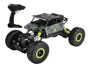 Popsugar - THRC699-104G 4 Wheel Drive 1:18 Rock Crawler Off Roader Monster Truck with 2.4GHz Remote Control Rechargeable Toy for Kids, Green
