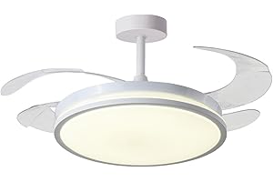 BEL AIR HOME - Ventilatore da Soffitto Dune | Motor DC Silenzioso | Luce LED 36W con 3 Temperature 3000K-4000K-6500K | Design Moderno, Nichel (BIANCO)
