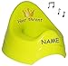 Produktbild Töpfchen / Nachttopf - mit Musik / Sound - " Hier thront " - groß - GRÜN - mit großer Lehne + Spritzschutz incl. Namen - Krone für Prinzen & Prinzessinnen - Melody Babytöpfchen / Kindertopf / Lerntöpfchen - Toilettentrainer Klositz WC Sitz Toilettensitz Babytopf Rückenlehne - für Kinder Mädchen Jungen