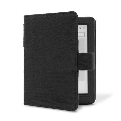 Cover-Up Kobo Aura eReader Schutzhülle aus natürlichem Hanf (Buch Stil) (nicht geeignet für die Kobo Aura HD) – Carbon Schwarz - 3