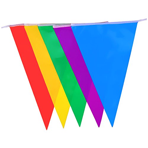 60m mehrfarbig doppelseitig Triangle Flagge Pennant Party Wimpelkette Dekoration - 2
