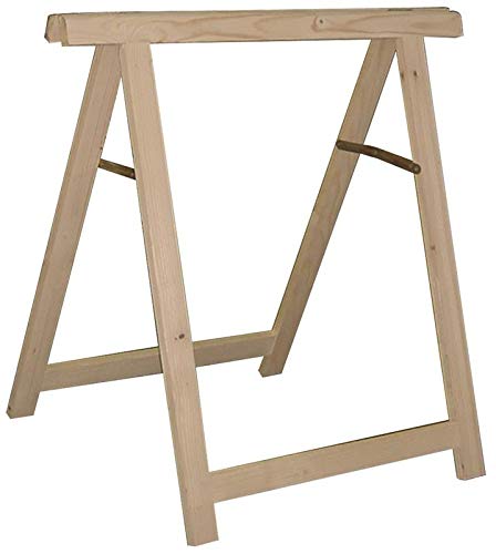 BRIXO Cavalletto Pieghevole in Legno di Abete Grezzo H 75 Cm per Fai da Te