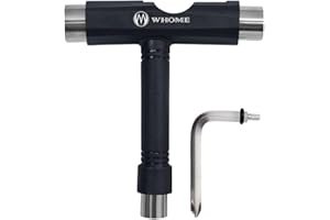 WHOME Herramienta de monopatín todo en uno – Adjust Deck Wheels Bearings Screws Multi-Functional Fits to DoubleKick Longboard & All Skateboarding