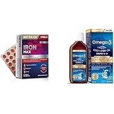 Nutraxin Iron Max 30 Tablet &ndash; Demir, C Vitamini, Folik Asit ve B12 Vitamini İ&ccedil;eren Takviye + Nutraxin Omega-3 for Kids 150 ml
