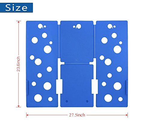 Kingwell Kleidung / T-Shirt-Ordner blau Kunststoff 3mm Stärke Hemd Faltplatte So schnell und einfach Wäsche Ordner Flip-fach Rack (Lang) - 2