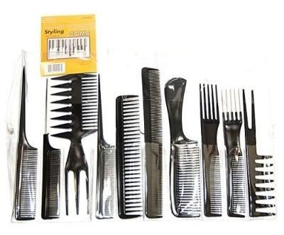 Hairdressing Stylists Barbers Combs 10 Piece Set