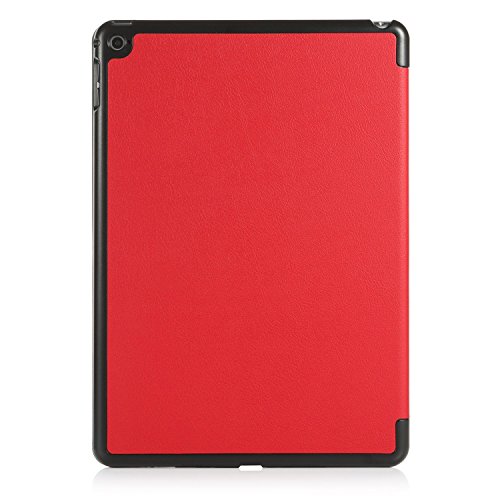 iHarbort® iPad Air 2 Hülle – Premium PU Leder Tasche Hülle Etui Schutzhülle Ständer Smart Cover für iPad Air 2, mit Schlaf / Wach-up-Funktion (iPad Air 2, Rot) - 6