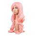 MelodySusie® Halloween Pink Long Curly Wigs – Cosplay Fancy Dress Party Wigs with Free Wig Cap and Wig Comb (Pink)