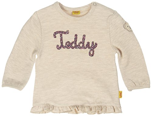 Steiff Baby Girls Sweatshirt 1/1 Arm Round Collar Long Sleeve Sweatshirt, Beige (softbeige Melange Beige 8268), 6-12 months (Manufacturer size: 80)