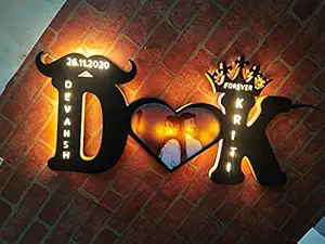 Treecase Alphabet LED Photos with Lights | led Photo Frames with Light Big Size | Wedding Anniversary Gift for Couples | 9 X 18 inch