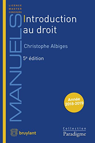 Book's Cover ofIntroduction au droit