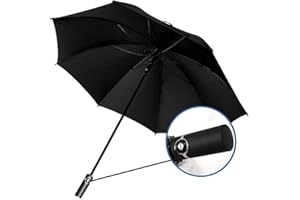 WARESHARK Men & Women Stormproof Automatic Strong Folding Windproof 8 Ribs Black Umbrella