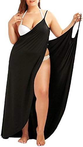 Heshagshf Women Sexy Spaghetti Strap Cover Up Beach Backless Wrap Long Dress Plus Size