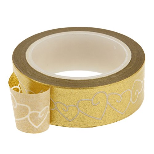 WINOMO 10pcs Gold Washi Klebrigen Papier Maske Klebeband Scrapbooking DIY - 4