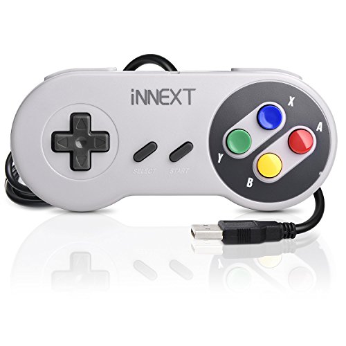 iNNEXT 2x USB para Super SNES Mando de juegos para PC Windows Mac Raspberry Pi NES SNES Emulator