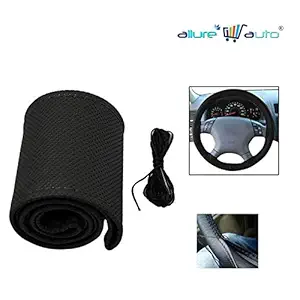 TOUCH OF MODERN Leatherette stitchable Car Steering Wheel Cover Black with Thread and Needle for Maruti Alto K10