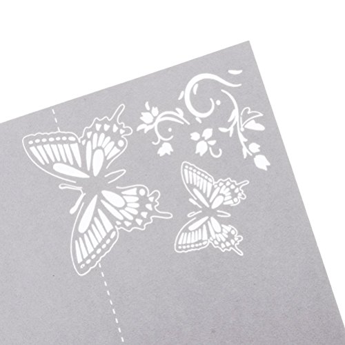 ROSENICE 50 Stück Tischkarten Schmetterlings Blume Hochzeit Dekoration Tischdekoration Namenskarten Platzkarten - 7