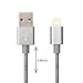 Produktbild Original iProtect Lightning USB 3m Nylon Ladekabel Datenkabel knotenfrei für Apple iPhone 5 5s 5c SE, iPhone 6 6 Plus 6s 6s Plus, iPhone 7 7 Plus, iPhone 8 8 Plus, iPhone X, iPad mit Lightning Anschluss in Grau