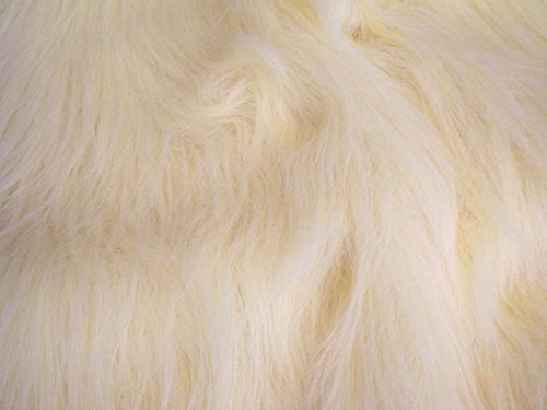 LONG Pile Fun Faux Fur Fabric Material - TOFFEE CREAM