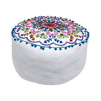 Marokkanischer Hocker Sitzhocker Fusshocker Bestickt Orientalischer Runder Pouf Aus Baumwolle 50cm Inklusive Fullung Marokkanisches Sitzkissen Sitzpouf Kissen Haydar O 50cm Rund Kuche Haushalt Wohnen Sitzsacke Zubehor