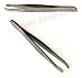 SystemsEleven NEW Stainless Steel EYEBROW PLUCKER / TWEEZER Beauty Slanted Tip Hair Removal (90mm Manicure Tweezer)