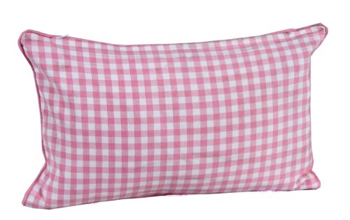 Homescapes dekorative Kissenhülle Gingham Karo, rosa, 30 x 50 cm, Kissenbezug mit Reißverschluss aus 100% reiner Baumwolle