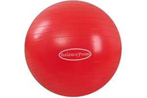SIGNATURE FITNESS BalanceFrom Gymnastikball / Gymnastikball, platzfest, rutschfest, mit Schnellpumpe, 90 g Kapazität