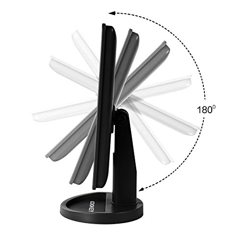 Cookey Beleuchtete Make up Spiegel Beleuchtete Eitelkeit Kosmetikspiegel mit Beweglichen 10x Vergrößerung 22 LED Ideal für Schlafzimmer Tischplatte Badezimmer Dressing Rasieren Reisen (Schwarz) - 4
