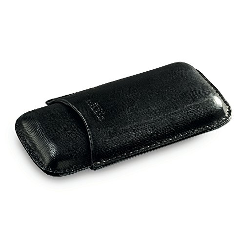 Officine de Medici DE00100 Estuche para 2 Cigarrillos, de Cuero Italiano, Color Negro, 18 cm
