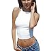 Produktbild Damen Tank Top Yesmile Frauen Solide Skinny Blouse Neckholder Mode Tank Tops Sexy Leibchen Oberteile Täglich Overalls Damen Sommer Top (Weiß, S)
