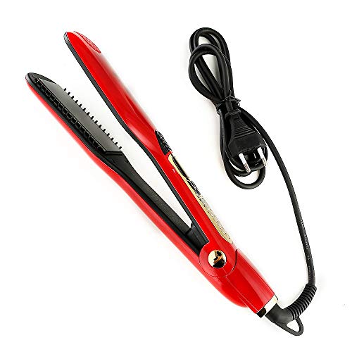 Nulijianchi2 Hair Straightener Ceramic Electric Splint Wet And Dry Dual-Purpose Perm Multi-Function Straight Clip Hair Curler  Red