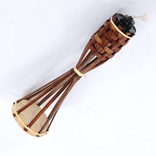 8 Stück Bambusfackel braun mit verblendeter Lampenfassung Gartenfackel 90 cm ,mit eingesetztem Docht inklusive Ersatzdochte ( Fackel + Ersatz Docht ) - 3