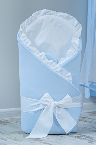Baby Infant Swaddle Wrap / Newborn Swaddling Blanket / Duvet - PLAIN BLUE