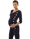 PattyBoutik Mama Umstandsbluse mit Knöpf mit Cowl Neck - 2