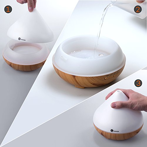Aroma Diffuser 300ml TaoTronics Luftbefeuchter Oil Düfte Humidifier Holzmaserung LED mit 7 Farben für Yoga Salon Spa Wohn-, Schlaf-, Bade- oder Kinderzimmer Hotel - 7