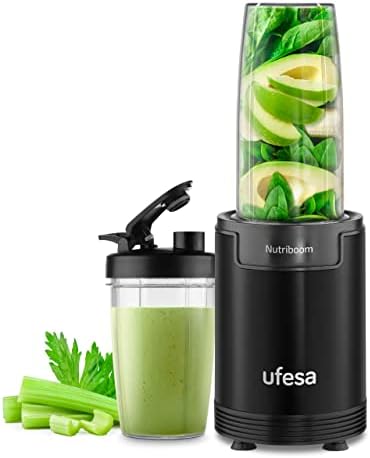 Ufesa BS2500 Nutriboom Frullatore da tavolo Individuale, Estrattore di Nutrienti Multifunzione, 900 W di potenza, Frullati e Smoothies, Include 6 accessori, Lame in Acciaio Inox